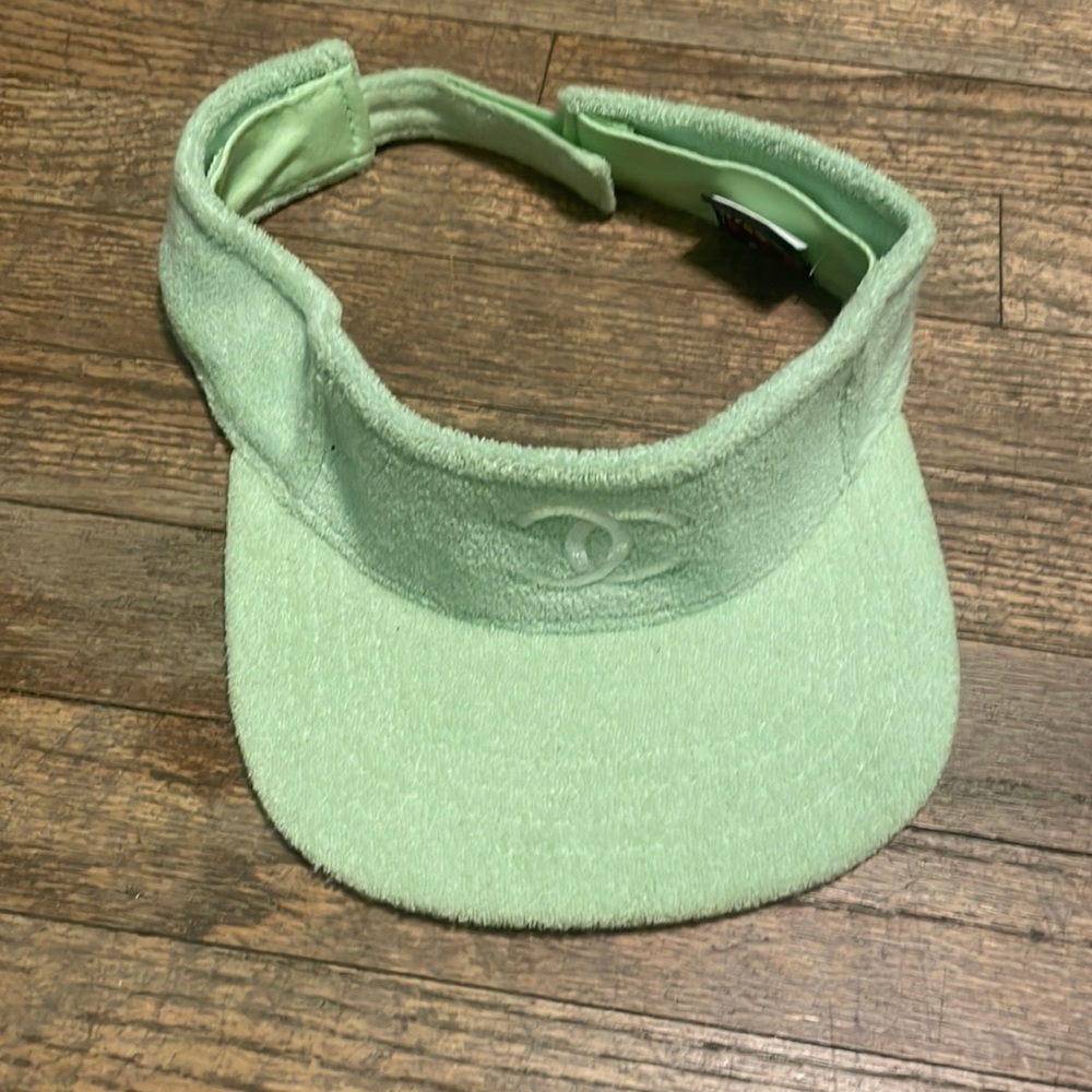 Designer headwear French terry light green visor